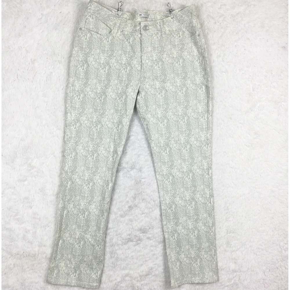 Lee Womens Jeans Straight Leg Snake Print Denim‎ Slender Secret Gray Plus 18